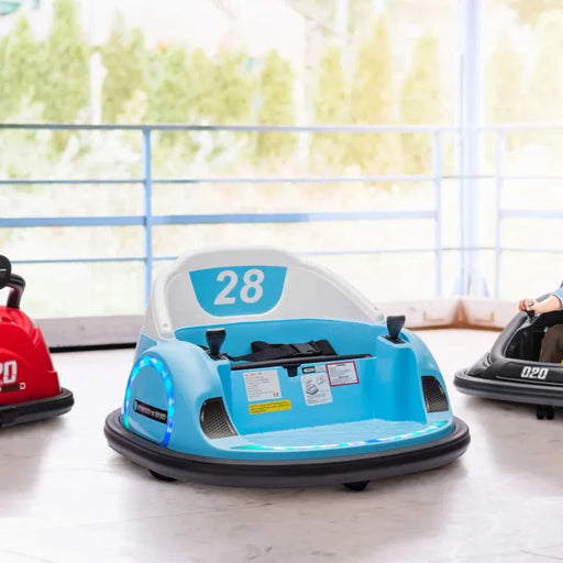 360° Rotation Kids Bumper Car with Remote Control in Light Blue 12V - Little and Giant Explorers AIYAPLAY