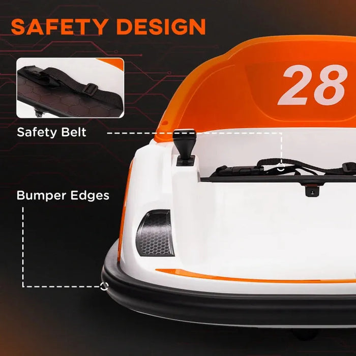 360° Rotation Kids Bumper Car with Remote Control in Orange - Little and Giant Explorers AIYAPLAY