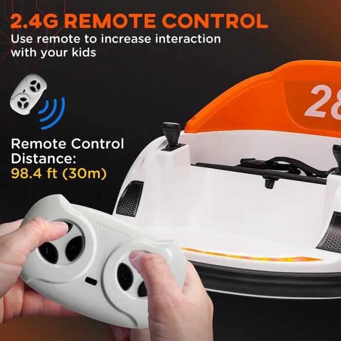 360° Rotation Kids Bumper Car with Remote Control in Orange - Little and Giant Explorers AIYAPLAY