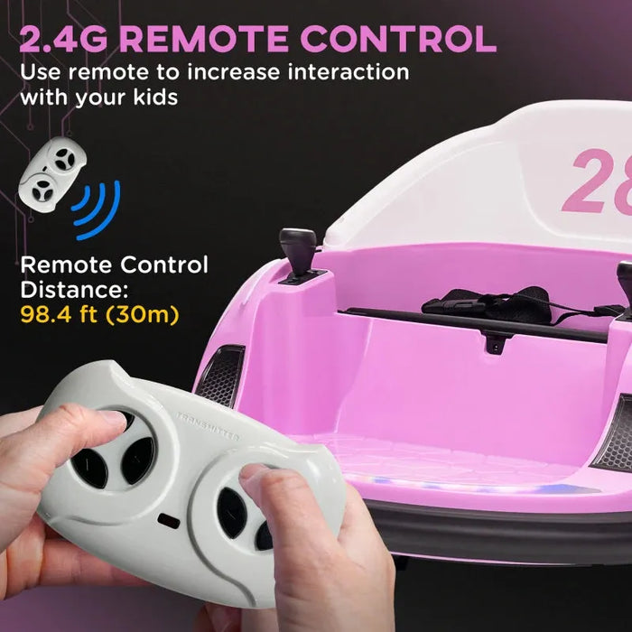 360° Rotation Kids Bumper Car with Remote Control in Pink - Little and Giant Explorers AIYAPLAY