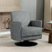 Gray swivel chair in a room with a neutral color scheme