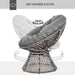 360° Swivel Rattan Moon Bowl Chair with Padded Cushion in Grey - Little and Giant Explorers Outsunny