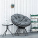 360° Swivel Rattan Moon Bowl Chair with Padded Cushion in Grey - Little and Giant Explorers Outsunny