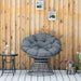 360° Swivel Rattan Moon Bowl Chair with Padded Cushion in Grey - Little and Giant Explorers Outsunny