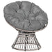 360° Swivel Rattan Moon Bowl Chair with Padded Cushion in Grey - Little and Giant Explorers Outsunny