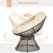 360° Swivel Rattan Moon Bowl Chair with Padded Cushion - Little and Giant Explorers Outsunny