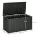 366L Outdoor Storage Box – Black Double-Wall Plastic | Hydraulic Lid OUTSUNNY - Little and Giant Explorers Outsunny