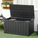 366L Outdoor Storage Box – Black Double-Wall Plastic | Hydraulic Lid OUTSUNNY - Little and Giant Explorers Outsunny
