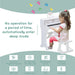 Child playing white 37-key kids piano with bench, Bluetooth, MP3, and educational features