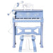 37 Keys Kids Piano Mini Electronic Keyboard with Stool, Microphone and Music Stand in Blue - Little and Giant Explorers HOMCOM