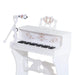 37 Keys Kids Piano, Mini Electronic Keyboard with Stool, Microphone and Music Stand in White - Little and Giant Explorers HOMCOM