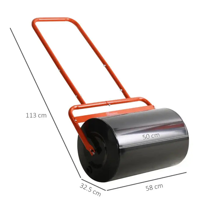 38L Steel Lawn Roller – Water or Sand Fill | 62kg Max Weight - U-Shaped Handle OUTSUNNY - Little and Giant Explorers Outsunny