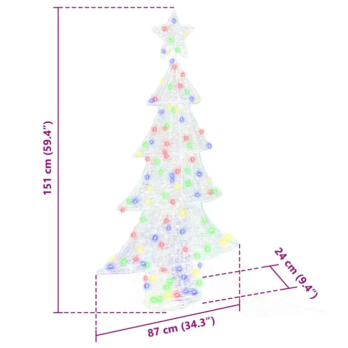 3D Acrylic Christmas Tree Decoration – Multicolour LED Lights | USB Powered VIDAXL - Little and Giant Explorers vidaXL