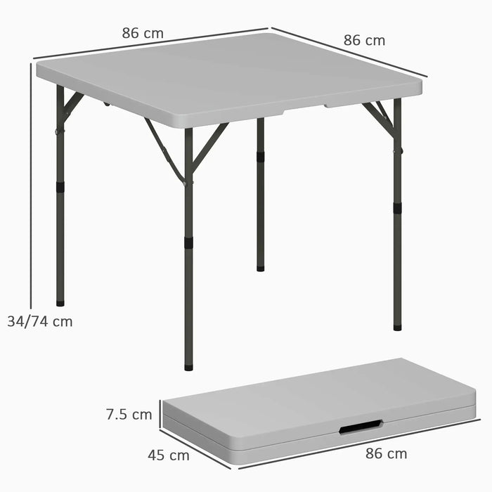 3FT Adjustable Height Heavy Duty Folding Camping Table in Grey - Little and Giant Explorers Outsunny