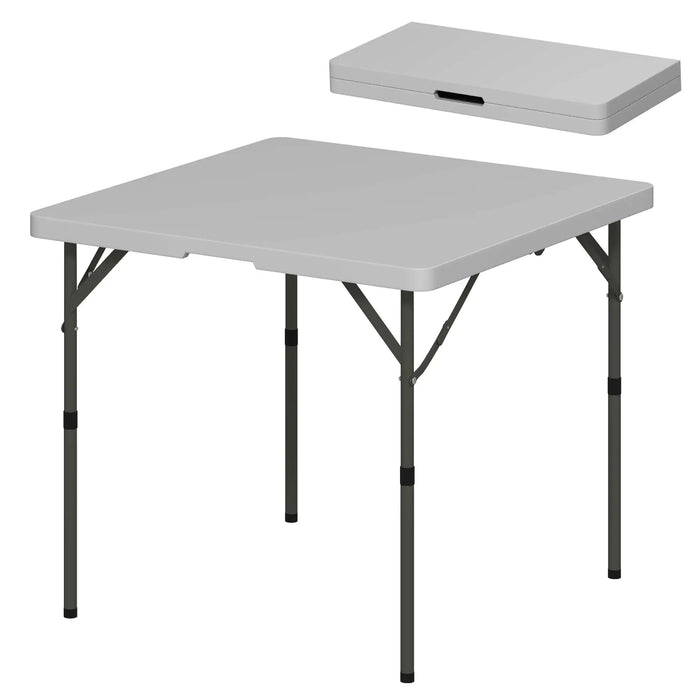 3FT Adjustable Height Heavy Duty Folding Camping Table in Grey - Little and Giant Explorers Outsunny