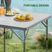 3FT Adjustable Height Heavy Duty Folding Camping Table in Grey - Little and Giant Explorers Outsunny