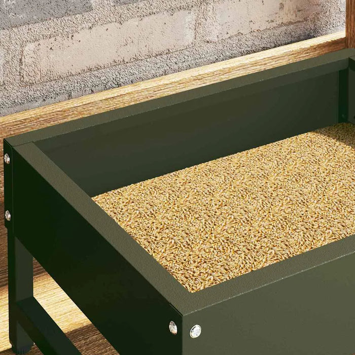 3kg Large Chicken Feeder – Olive Green | Drainage Holes and Vegetable Nail Holders VIDAXL - Little and Giant Explorers