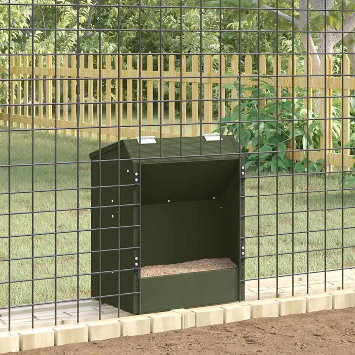 3kg Metal Rabbit Feeder – Olive Green | Cold-Rolled Steel Feeder with Drainage Holes VIDAXL - Little and Giant Explorers