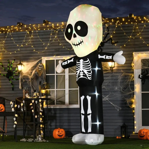 3m Halloween Inflatable Skeleton Ghost with LEDs - Little and Giant Explorers HOMCOM