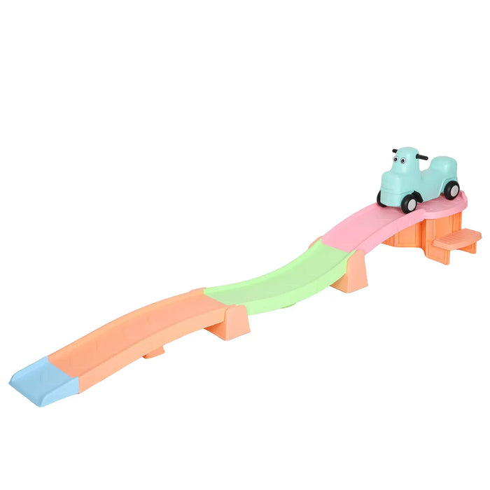 3m Long Kids Roller Coaster Ride-On Track – Multicoloured | Sliding Car with Guardrails AIYAPLAY - Little and Giant Explorers AIYAPLAY