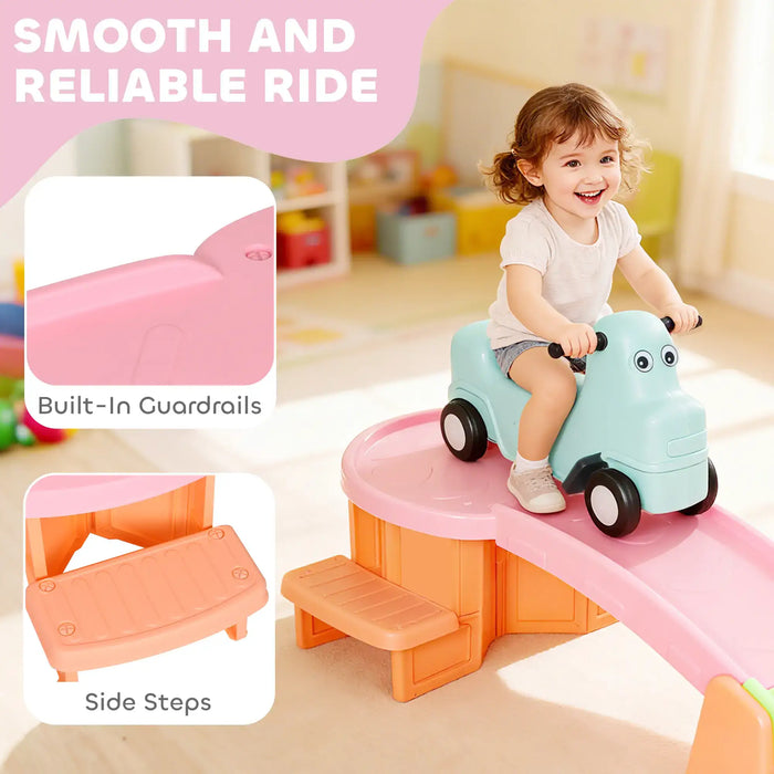 3m Long Kids Roller Coaster Ride-On Track – Multicoloured | Sliding Car with Guardrails AIYAPLAY - Little and Giant Explorers AIYAPLAY