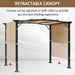 3x2.5m Retractable Pergola – Khaki | Steel Garden Shelter - Sliding UV-Resistant Canopy OUTSUNNY - Little and Giant Explorers Outsunny