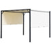 Metal Retractable Pergola Canopy in Cream White (3 x 3 x 2.3m) - Little and Giant Explorers Outsunny
