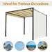 Metal Retractable Pergola Canopy in Cream White (3 x 3 x 2.3m) - Little and Giant Explorers Outsunny