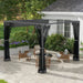 3x3m Aluminium Pergola – Dark Grey | Retractable Canopy Garden Shelter - Mesh Curtains OUTSUNNY - Little and Giant Explorers Outsunny