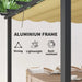 3x3m Aluminium Pergola – Khaki | Retractable Roof - Drainage and Secure Fixings OUTSUNNY - Little and Giant Explorers Outsunny