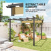3x3m Aluminium Pergola – Khaki | Retractable Roof - Drainage and Secure Fixings OUTSUNNY - Little and Giant Explorers Outsunny
