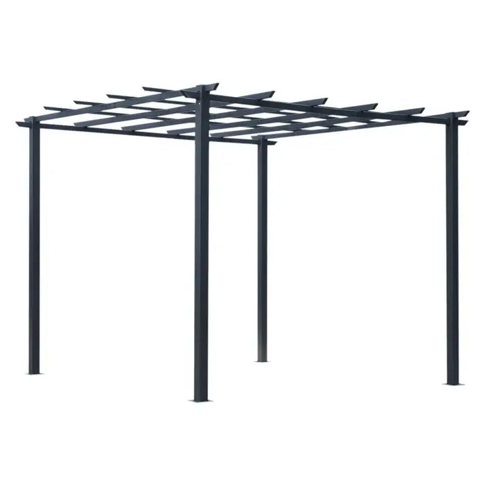 3x3m Metal Grid-Top Pergola – Freestanding Garden Frame for Climbing Plants and Hanging Baskets | OUTSUNNY - Little and Giant Explorers Outsunny