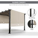 Garden Pergola Gazebo with Adjustable Canopy in Beige (3 x 3m) - Little and Giant Explorers Outsunny
