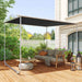 3x3m Mobile Pergola – Dark Grey | Steel Garden Shelter - UV30+ Canopy, Wheels and Sandbags OUTSUNNY - Little and Giant Explorers Outsunny