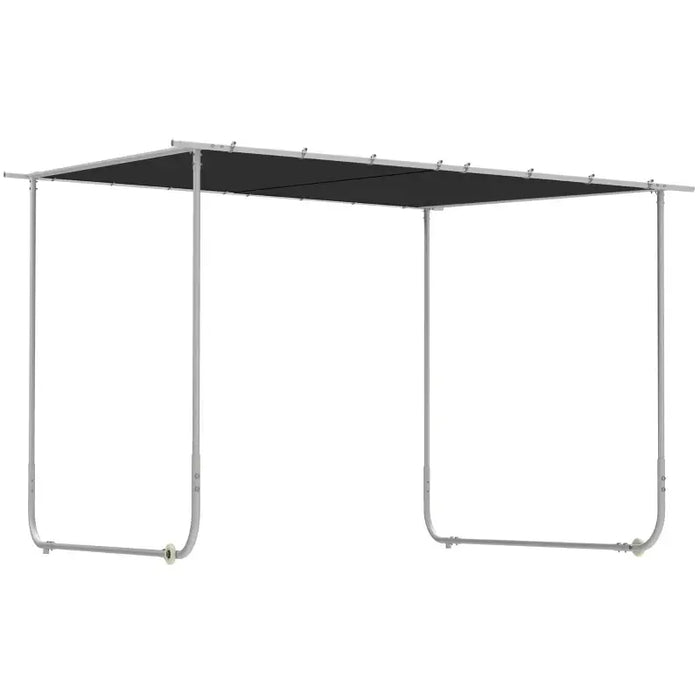 3x3m Mobile Pergola – Dark Grey | Steel Garden Shelter - UV30+ Canopy, Wheels and Sandbags OUTSUNNY - Little and Giant Explorers Outsunny