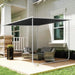 3x3m Mobile Pergola – Dark Grey | Steel Garden Shelter - UV30+ Canopy, Wheels and Sandbags OUTSUNNY - Little and Giant Explorers Outsunny