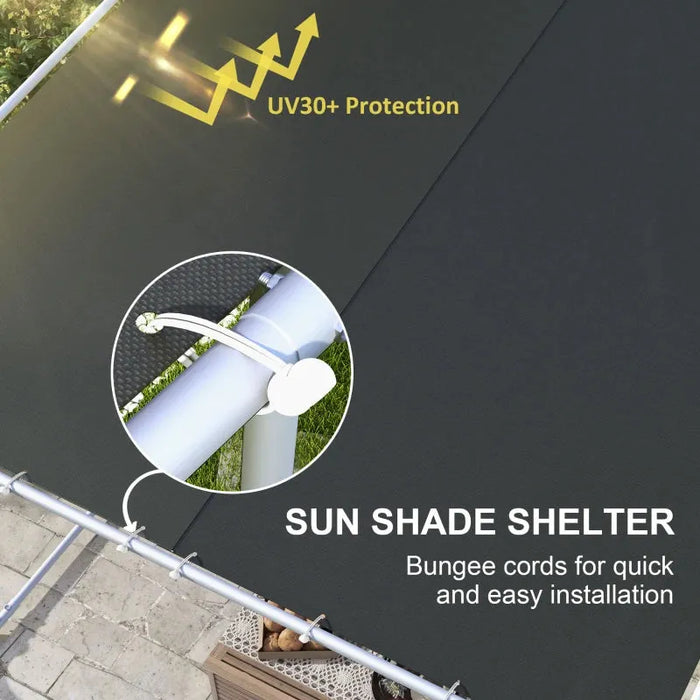 3x3m Mobile Pergola – Dark Grey | Steel Garden Shelter - UV30+ Canopy, Wheels and Sandbags OUTSUNNY - Little and Giant Explorers Outsunny