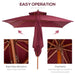 3x3m Pagoda-Style Bamboo Garden Parasol – Wine Red | Double-Tier Canopy OUTSUNNY - Little and Giant Explorers Outsunny