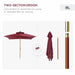 3x3m Pagoda-Style Bamboo Garden Parasol – Wine Red | Double-Tier Canopy OUTSUNNY - Little and Giant Explorers Outsunny