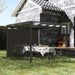 Aluminium Pergola with Retractable Roof and Wall in Dark Grey (3 x 3m) - Little and Giant Explorers Outsunny