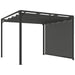 Aluminium Pergola with Retractable Roof and Wall in Dark Grey (3 x 3m) - Little and Giant Explorers Outsunny