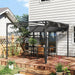 Aluminium Pergola with Retractable Roof and Wall in Dark Grey (3 x 3m) - Little and Giant Explorers Outsunny