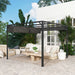 Aluminium Pergola with Retractable Roof and Wall in Dark Grey (3 x 3m) - Little and Giant Explorers Outsunny