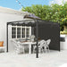 Aluminium Pergola with Retractable Roof and Wall in Dark Grey (3 x 3m) - Little and Giant Explorers Outsunny