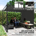 Aluminium Pergola with Retractable Roof and Wall in Dark Grey (3 x 3m) - Little and Giant Explorers Outsunny