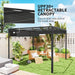 Aluminium Pergola with Retractable Roof and Wall in Dark Grey (3 x 3m) - Little and Giant Explorers Outsunny