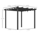 3x3m Retractable Pergola – Dark Grey | Aluminium Garden Shelter with Sliding Canopy OUTSUNNY - Little and Giant Explorers Outsunny