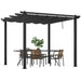 3x3m Retractable Pergola – Dark Grey | Aluminium Garden Shelter with Sliding Canopy OUTSUNNY - Little and Giant Explorers Outsunny