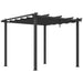 3x3m Retractable Pergola – Dark Grey | Aluminium Garden Shelter with Sliding Canopy OUTSUNNY - Little and Giant Explorers Outsunny