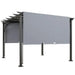 3x3m Sliding Pergola – Grey and Black | Metal Garden Shelter - Retractable Canopy OUTSUNNY - Little and Giant Explorers Outsunny
